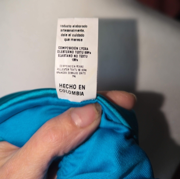 Beautiful Handmade Beaded Columbian thong Bikini. Sz. M. New. Aqua&Emerald. - Picture 13 of 14